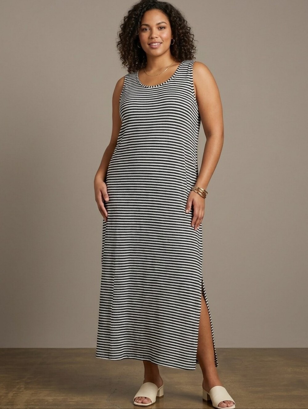Cover Me Striped Maxi Beach Cover-Up Dress | Size 5X
